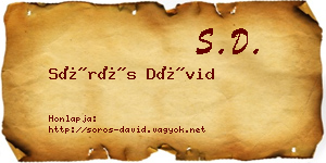 Sörös Dávid névjegykártya
