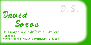 david soros business card